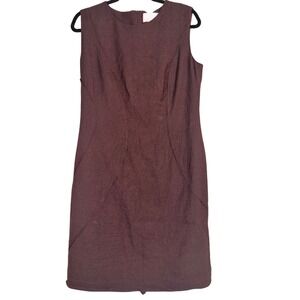 VINTAGE BOSS Hugo Boss Brown Sleeveless Sheath Dress Fitted Career Office‎ Work